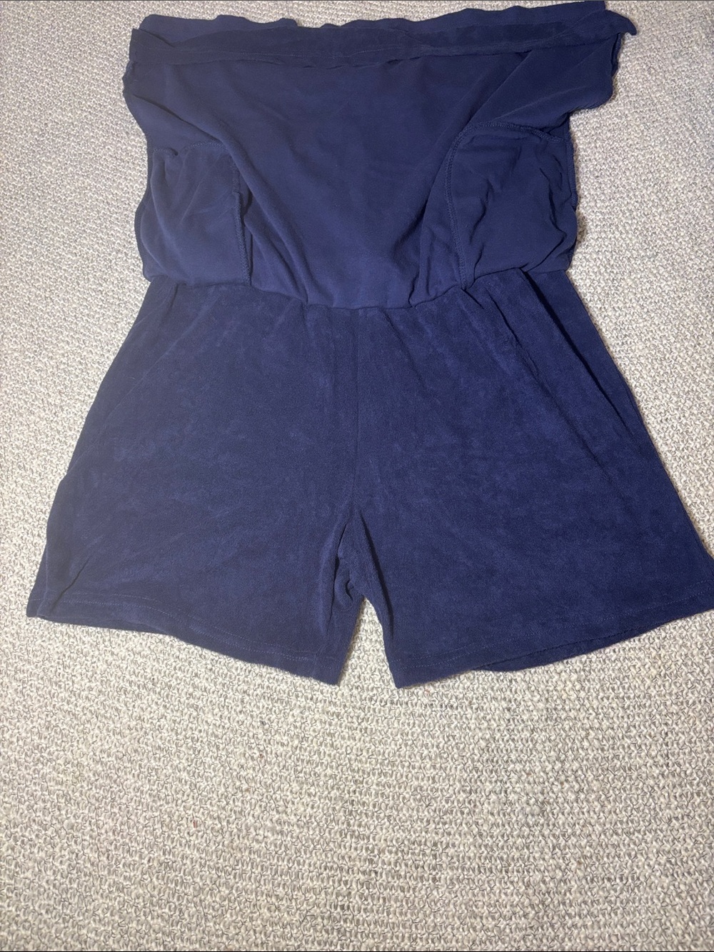 Athletic Navy Pull-On Terry Skirt with Shorts and Pockets - Picture 3 of 9